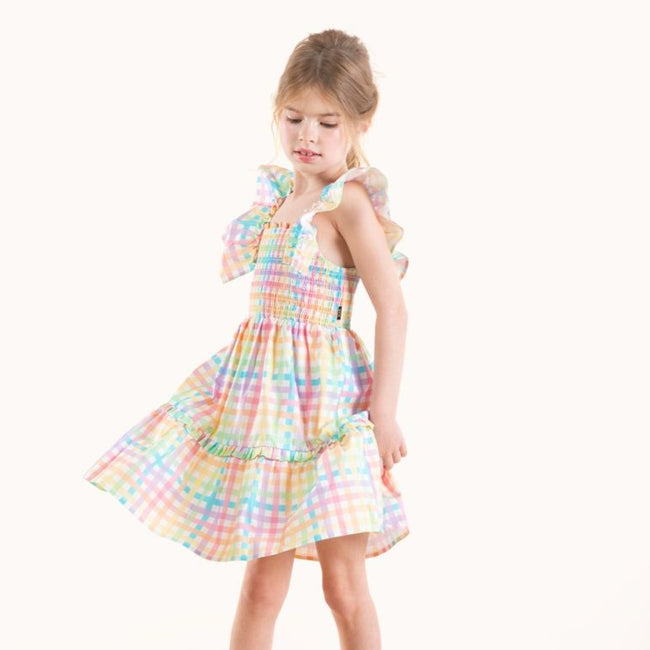 Rock Your Baby | Rainbow Plaid Dress