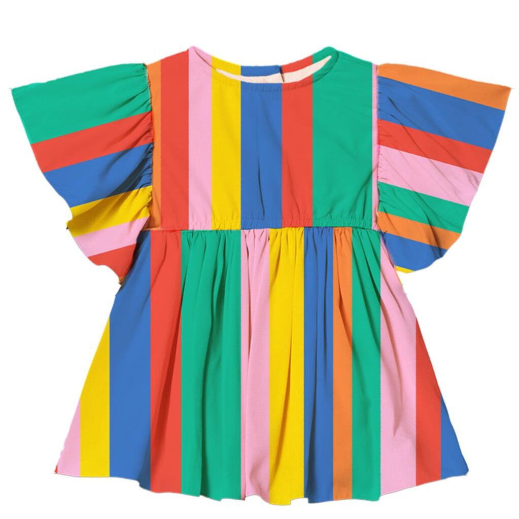 Rainbow Stripes Angel Wing Dress