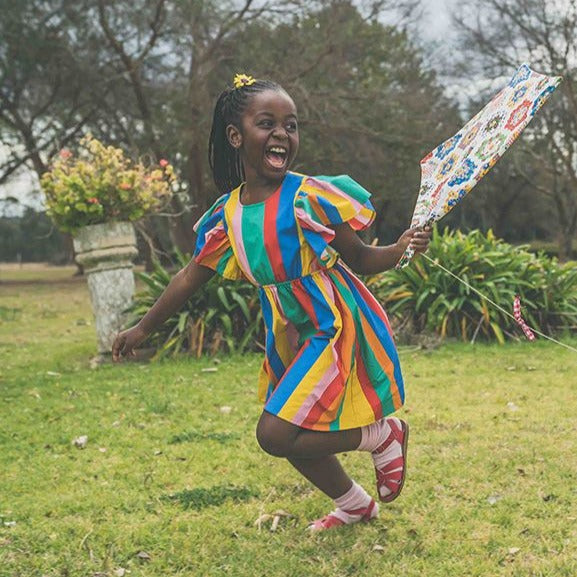 Rainbow Stripes Angel Wing Dress