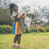 Rock Your Baby | Rainbow Stripes Angel Wing Dress