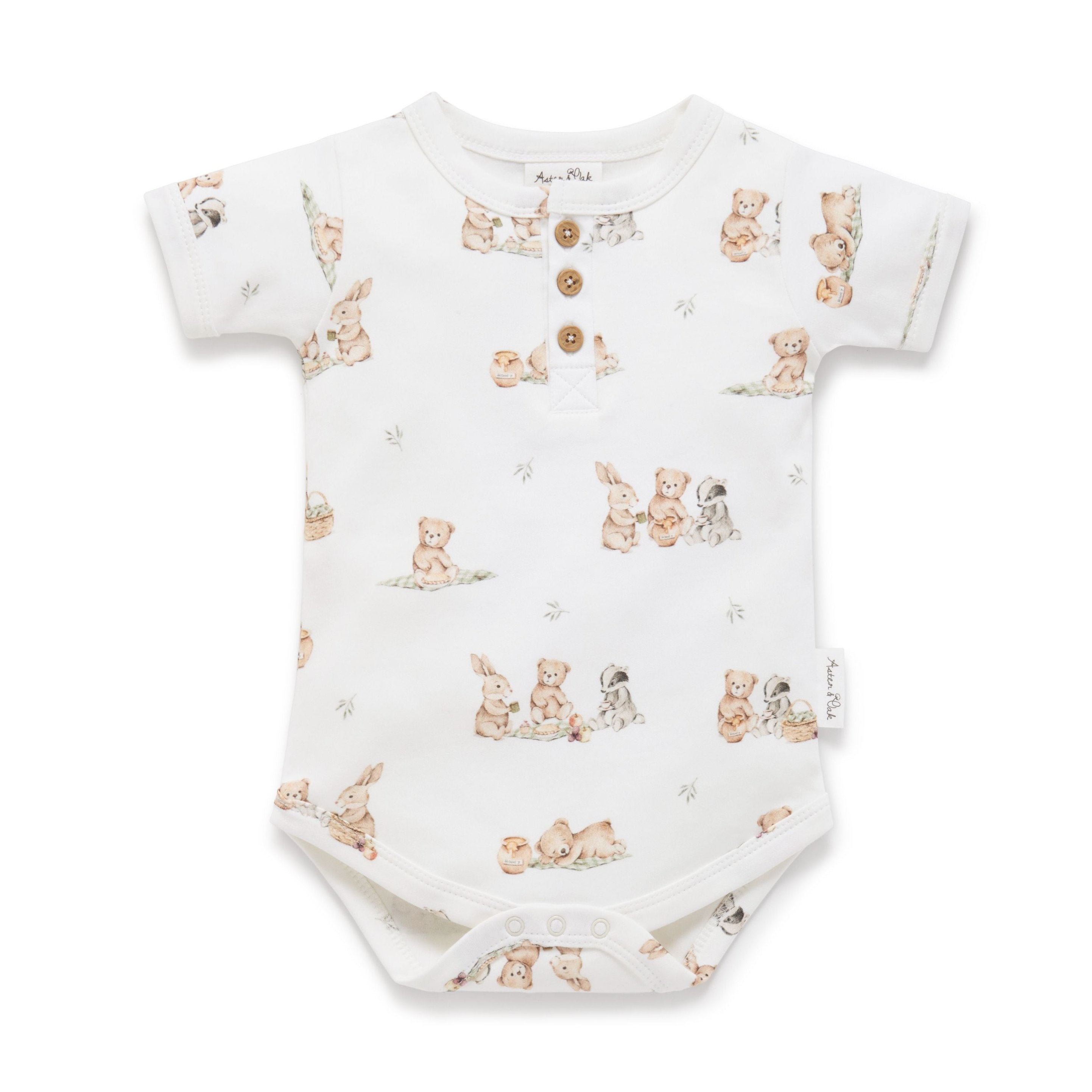 Aster & Oak | Teddy Picnic Onesie - LAST Size 000