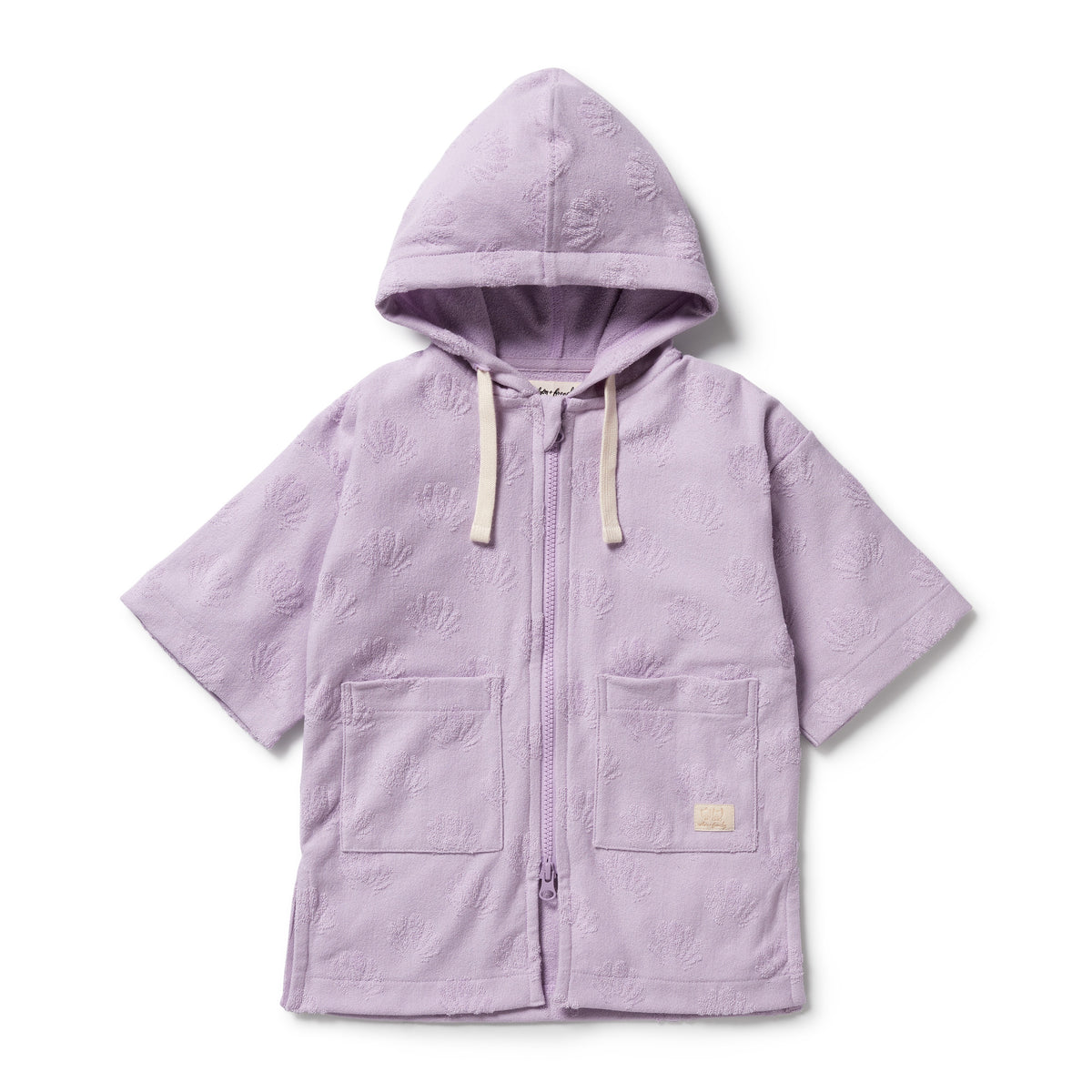 Wilson & Frenchy | Lavender Shells Organic Terry Hooded Towel