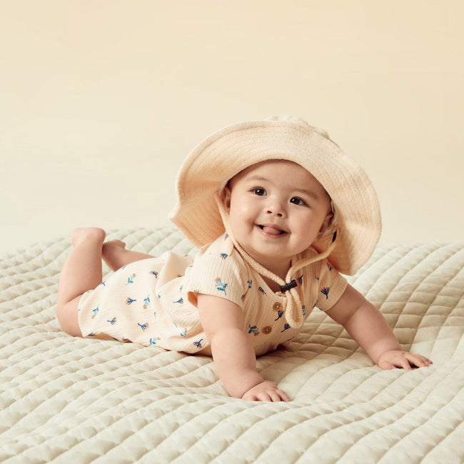 Wilson & Frenchy | Little Flower Organic Rib Playsuit