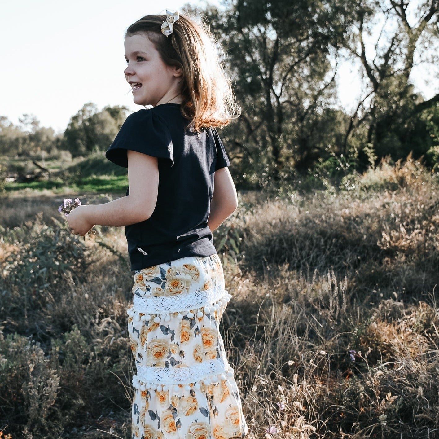 Maggie Skirt - Lemon Floral