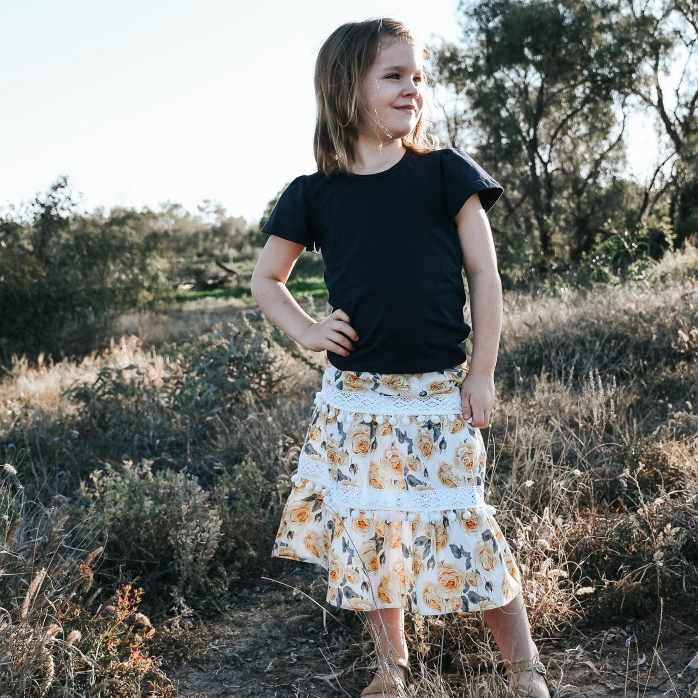 Frill Sleeve Top - Navy