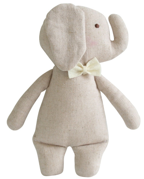 Alimrose | Linen Mini Rattle - Elephant