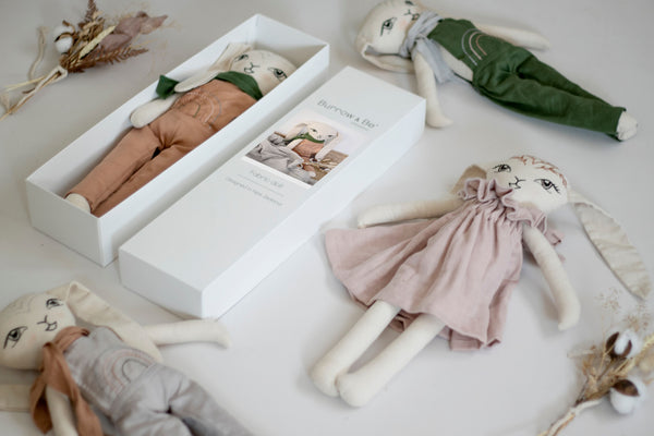Winslow Bunny Doll - Grey