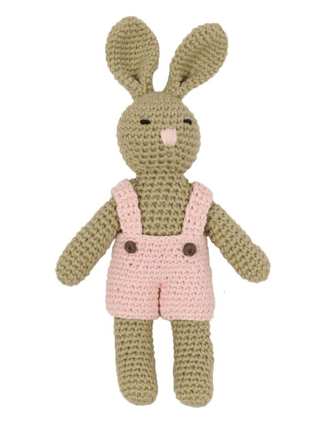 Korango | Knit Bunny Rattle - Pink