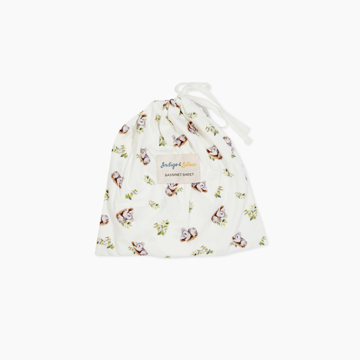 Indigo & Lellow Bassinet Sheet - Sleepy koala