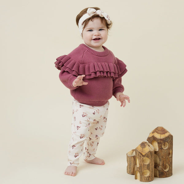 Aster & Oak | Berry Ruffle Knit Jumper