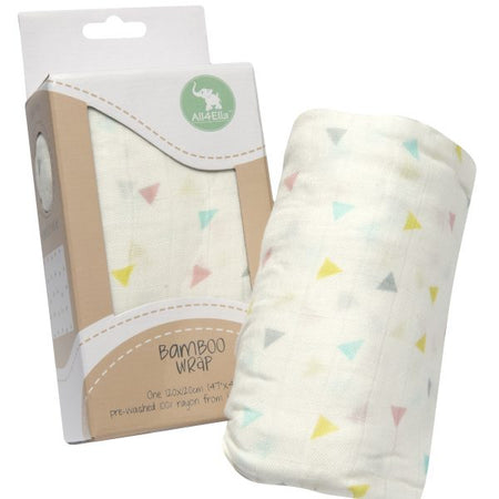 Muslin Wrap & 2 Pram Pegs – Abstract Blue