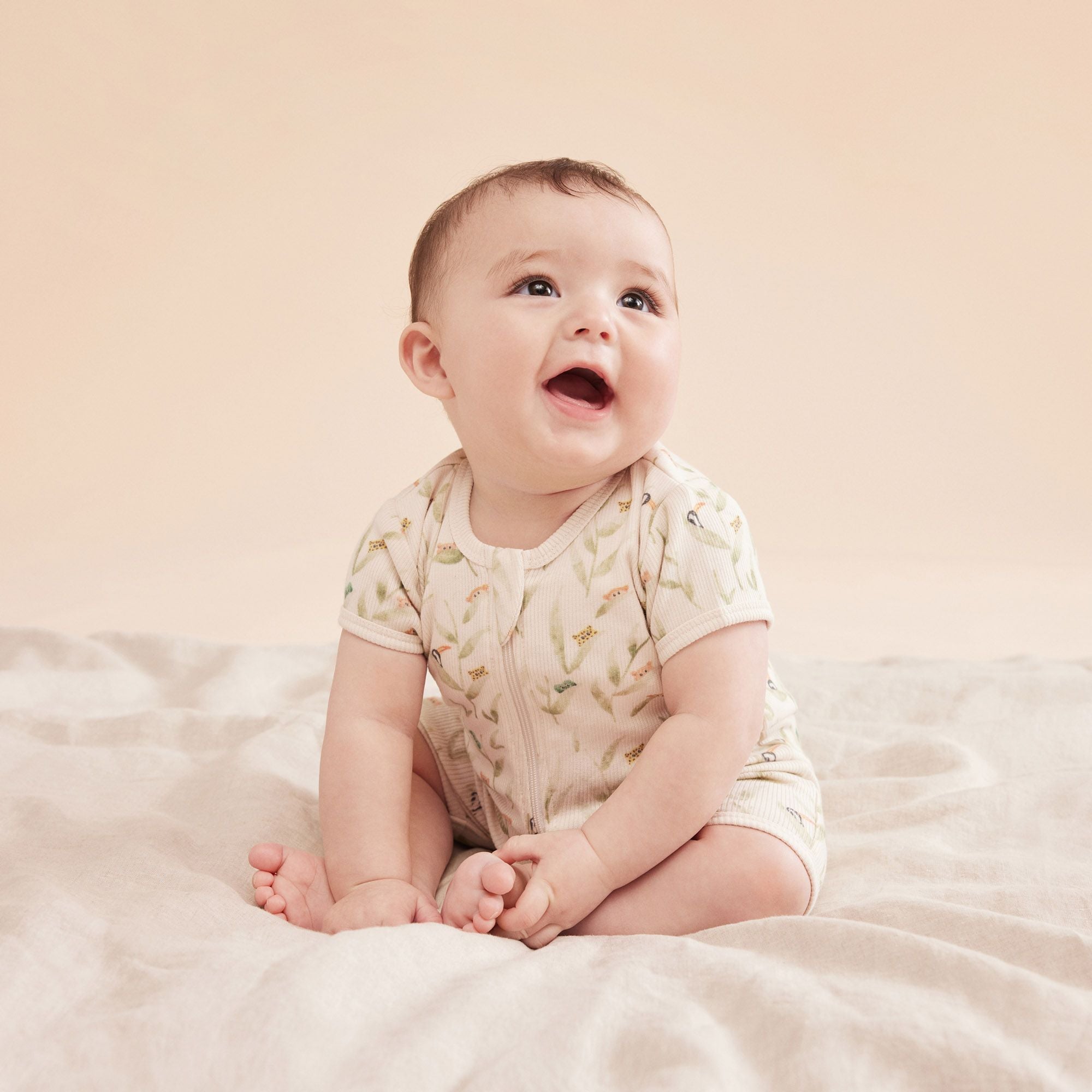 Organic Boyleg Zipsuit - Little Garden