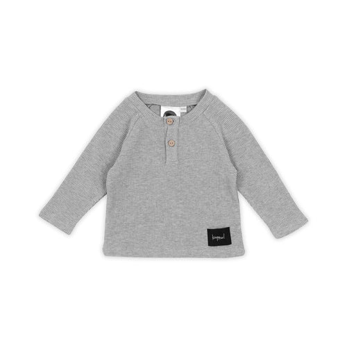 Grey Marle Waffle Raglan LS T-shirt