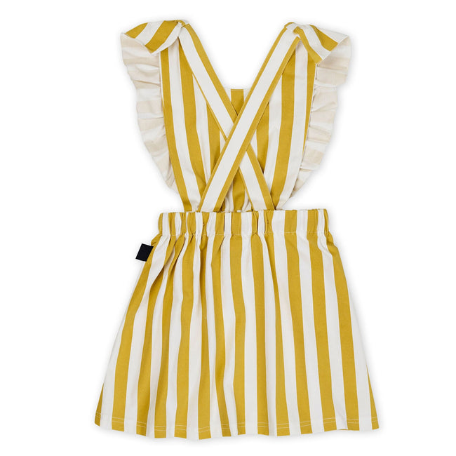 Kapow Kids | Honeycomb Stripe Ruffle Pinafore