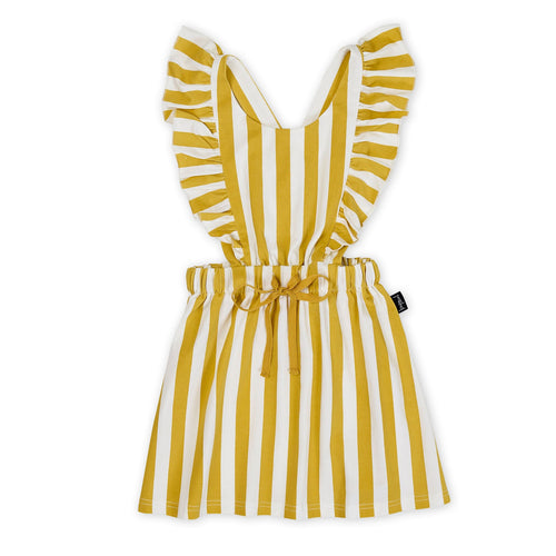 Kapow Kids | Honeycomb Stripe Ruffle Pinafore