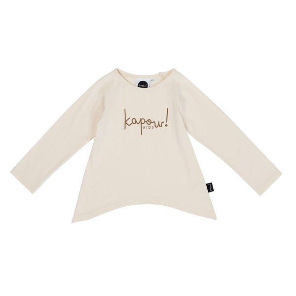 Kapow Cream Raglan LS T-shirt - LAST Size 4, 6