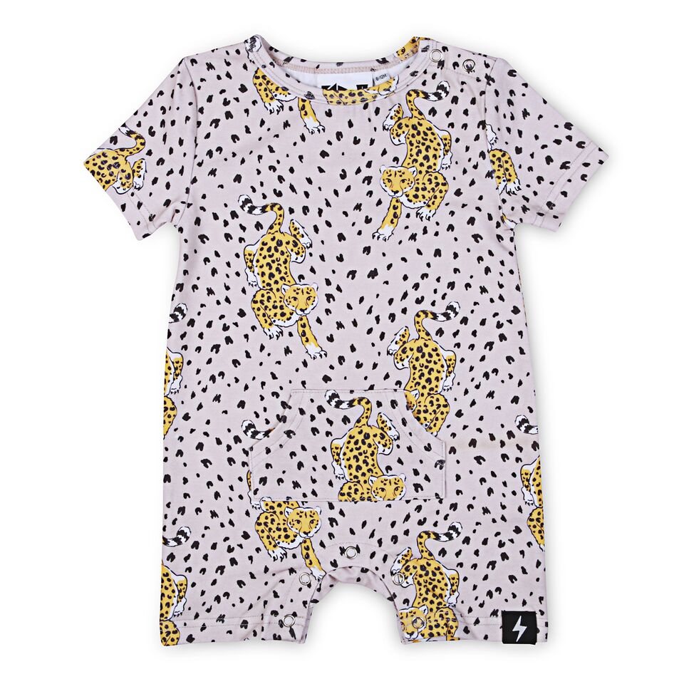 Kapow Kids | Leopard Pocket Onesie  - LAST Size 00