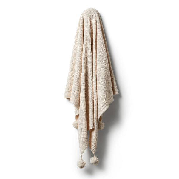 Wilson & Frenchy | Knitted Cable Blanket - Oatmeal Melange