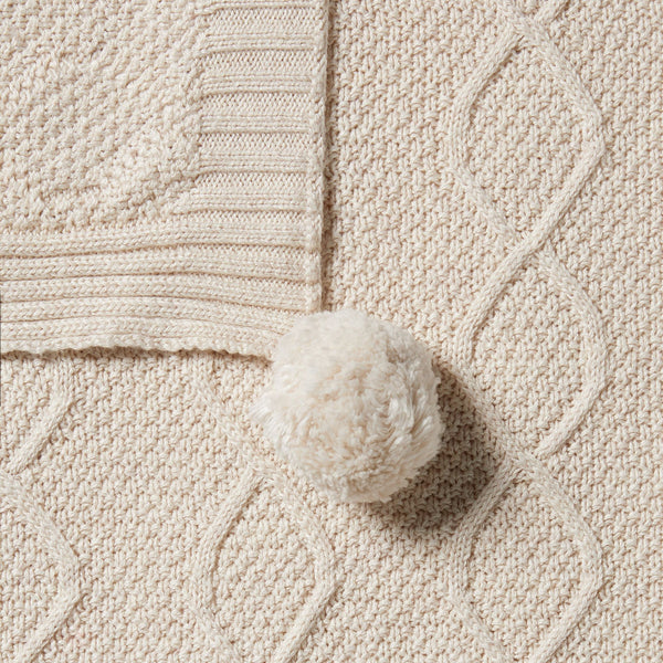 Wilson & Frenchy | Knitted Cable Blanket - Oatmeal Melange