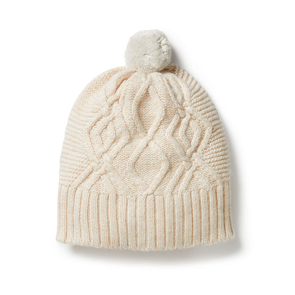 Wilson & Frenchy Knitted Cable Hat Sand Melange