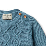 Wilson & Frenchy | Knitted Cable Jumper - Bluestone