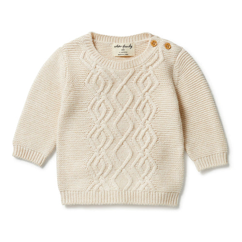 Wilson & Frenchy Knitted Cable Jumper Sand Melange