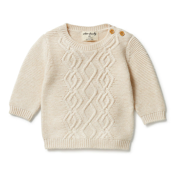 Wilson & Frenchy Knitted Cable Jumper Sand Melange
