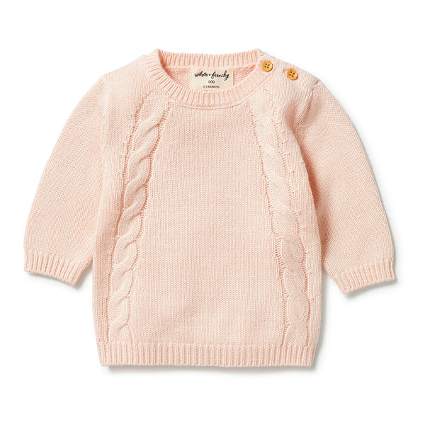 Wilson & Frenchy Knitted Mini Cable Jumper Blush