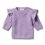Wilson & Frenchy | Pastel Lilac Fleck Knitted Ruffle Jumper - LAST Size 0