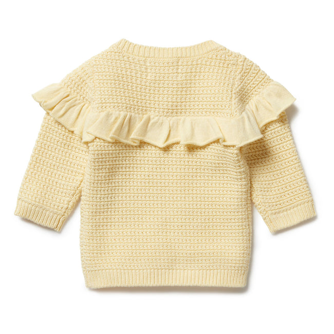 Wilson & Frenchy | Knitted Pastel Yellow Ruffle Jumper - LAST Size 00