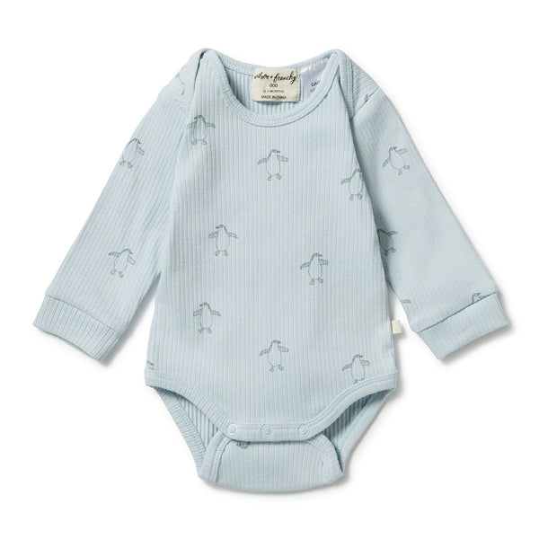 Wilson & Frenchy Organic Rib Bodysuit Little Penguin