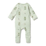 Wilson & Frenchy | Organic Rib Zipsuit with Feet - Bear Hug