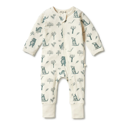 Wilson & Frenchy Organic Zipsuit with Feet - The Woods