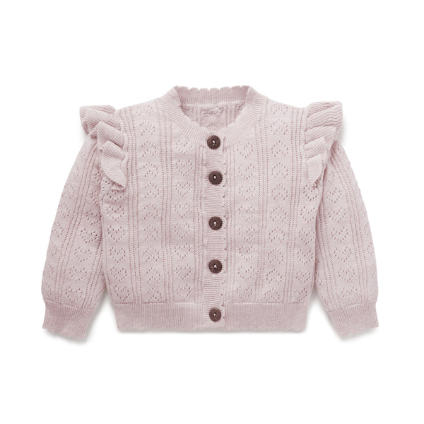 aster and oak pink heart knit cardigan