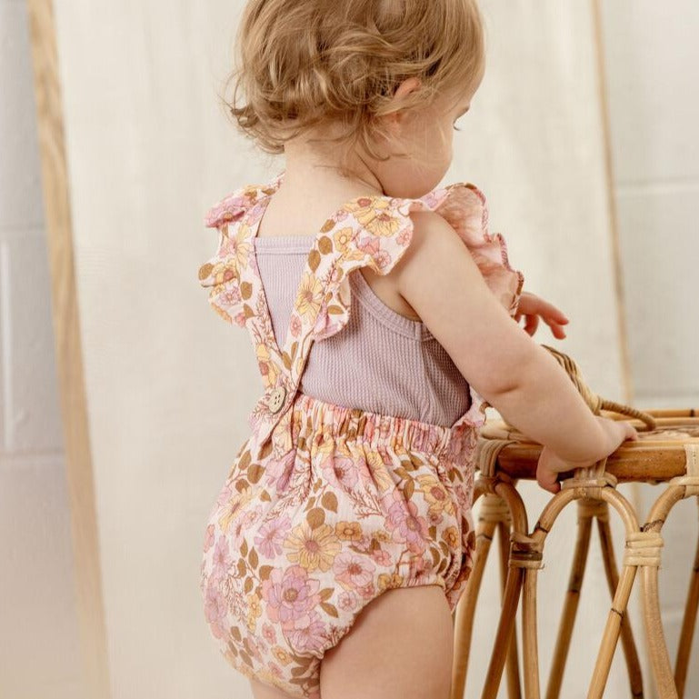 Pink Posy Ruffle Playsuit