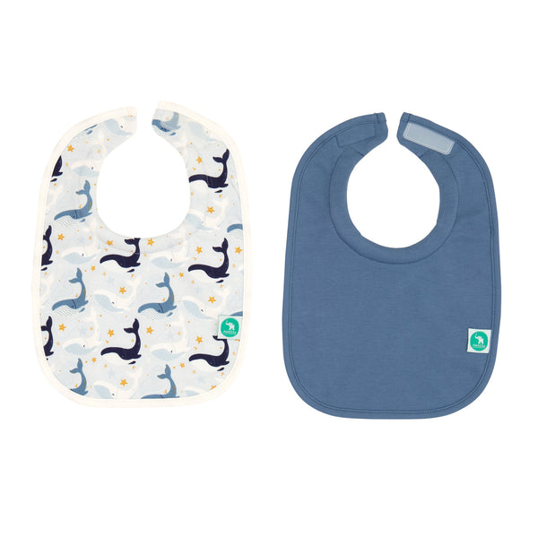 All4Ella | Roll Neck Bib 2pk - Whales