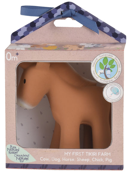 Tikiri | Horse - Natural Rubber Baby Rattle & Bath Toy