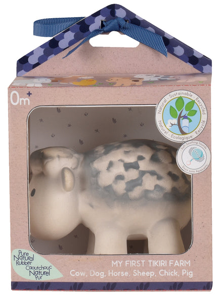 Tikiri | Sheep - Natural Rubber Baby Rattle & Bath Toys