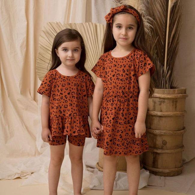 Kapowkids | Rust Cheetah Pocket Dress - LAST Size 4